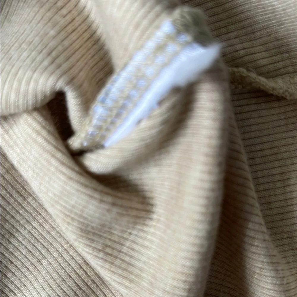 Cream Ribbed Sleeveless Pajama Top.